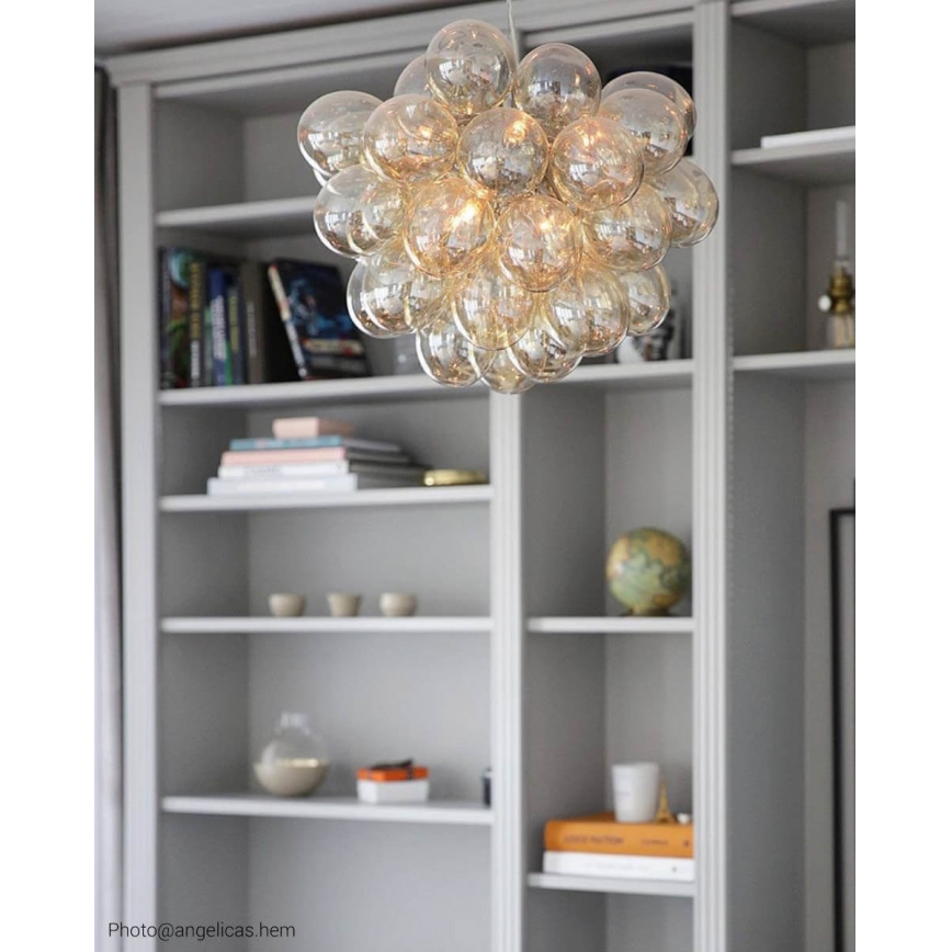 ByRydens - Lámpara colgante GROSS 8xG9/4W/230V ahumado/marrón diá. 50 cm