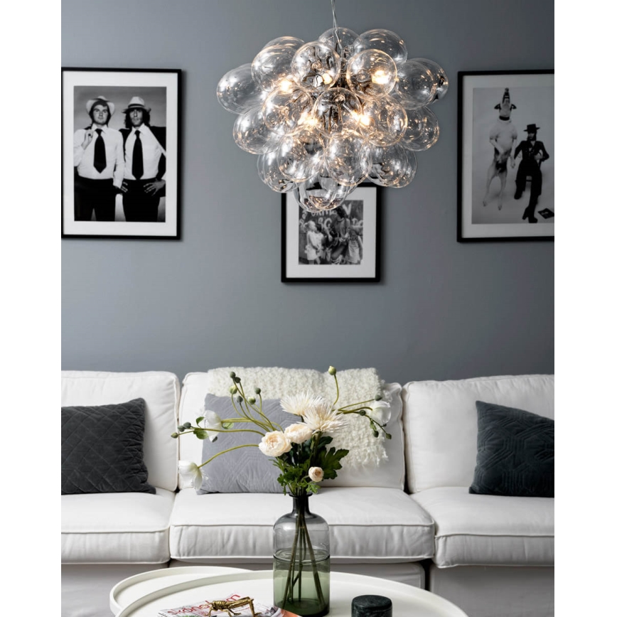 ByRydens - Lámpara colgante GROSS 8xG9/4W/230V transparente diá. 50 cm