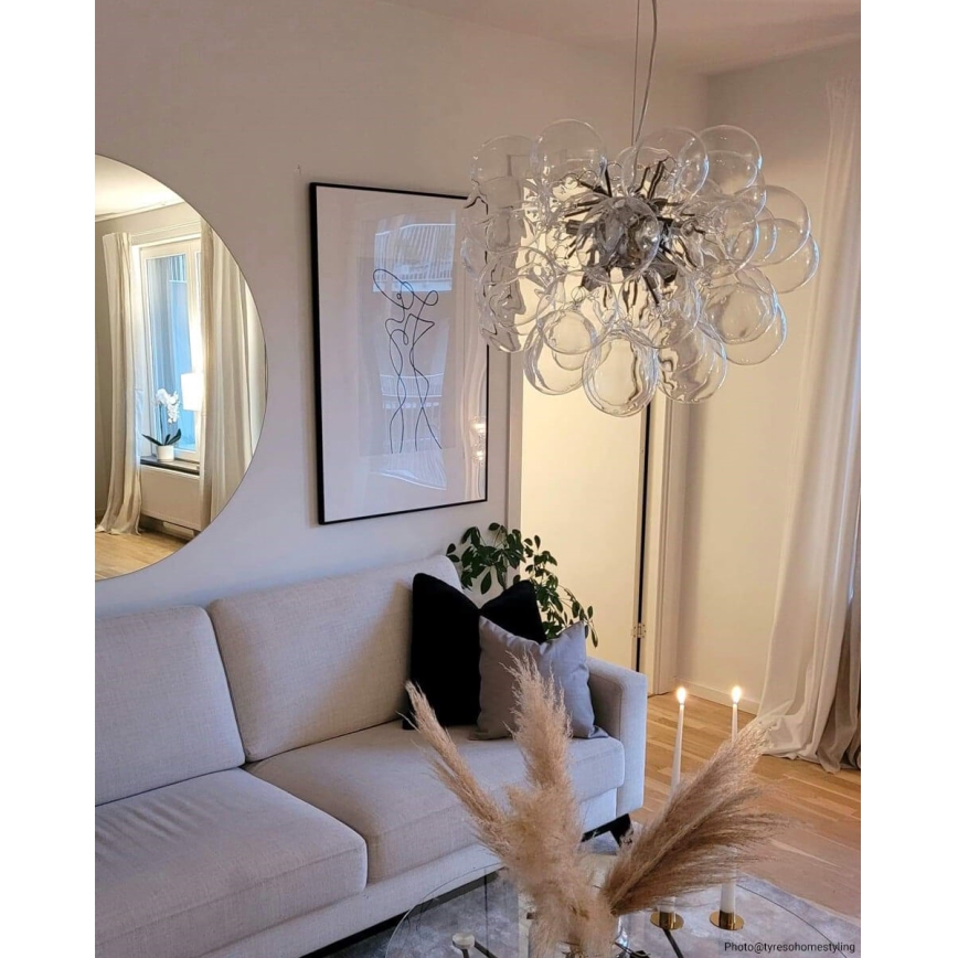 ByRydens - Lámpara colgante GROSS 8xG9/4W/230V transparente diá. 50 cm