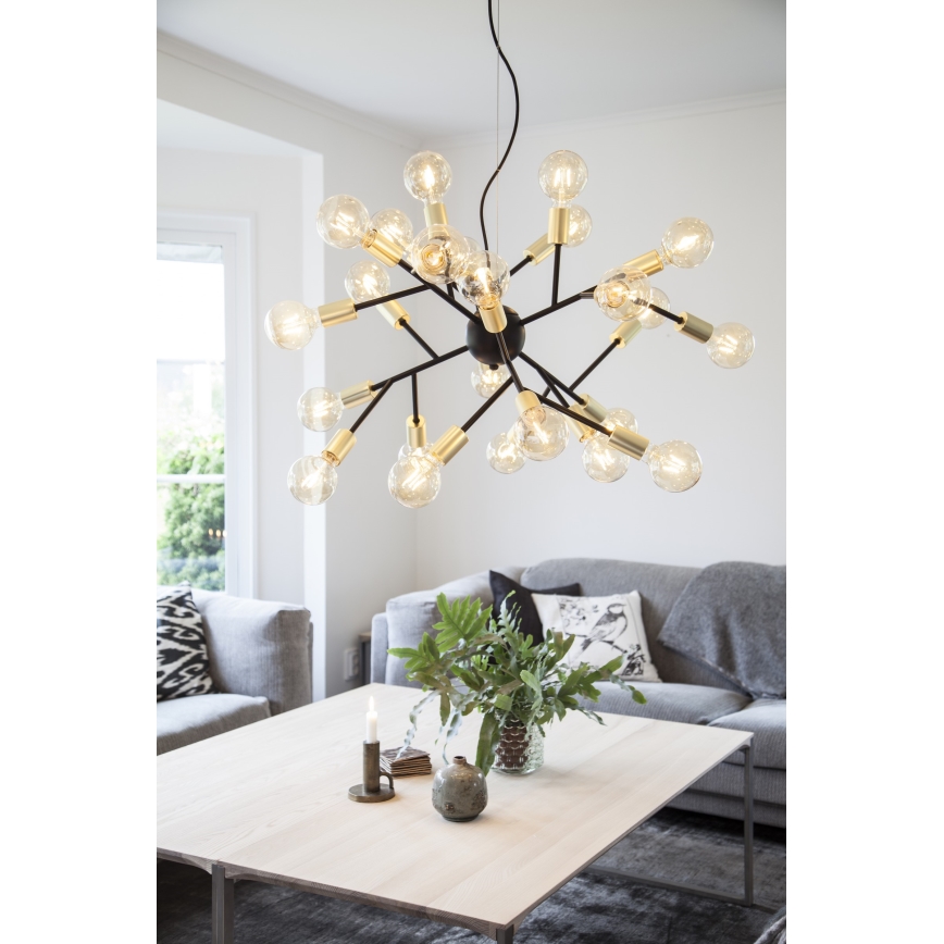 ByRydens - Lámpara colgante HEROES 24xE27/5W/230V negro diá. 80 cm