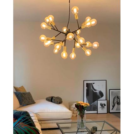 ByRydens - Lámpara colgante HEROES 24xE27/5W/230V negro diá. 80 cm