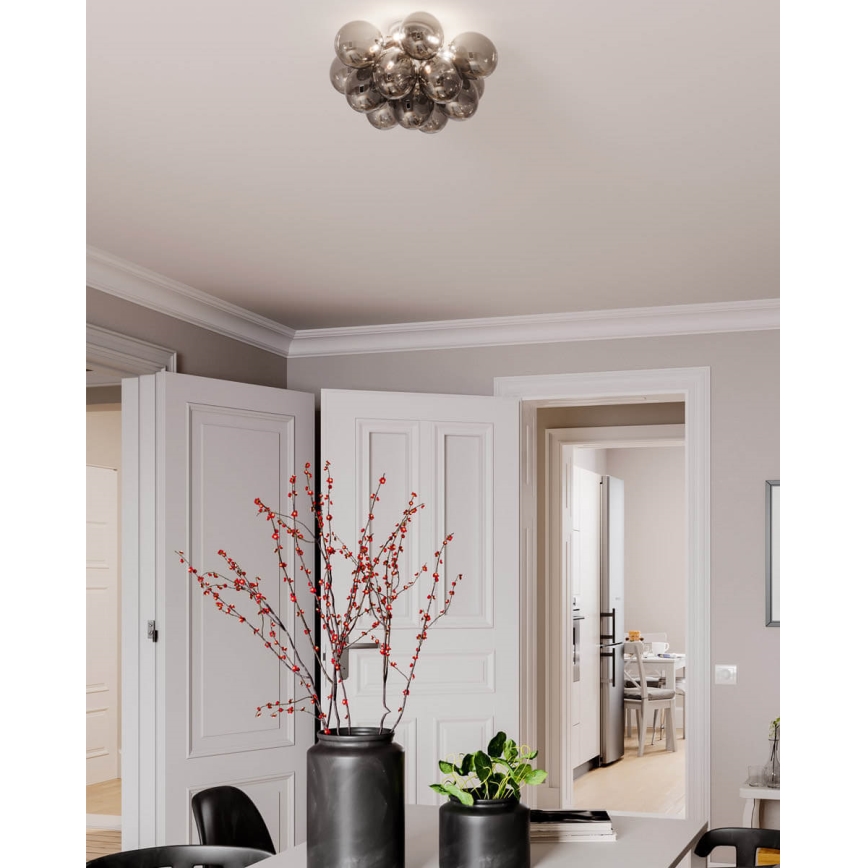 ByRydens - Plafón GRANDE 3xG9/4W/230V ahumado/negro diá. 30 cm