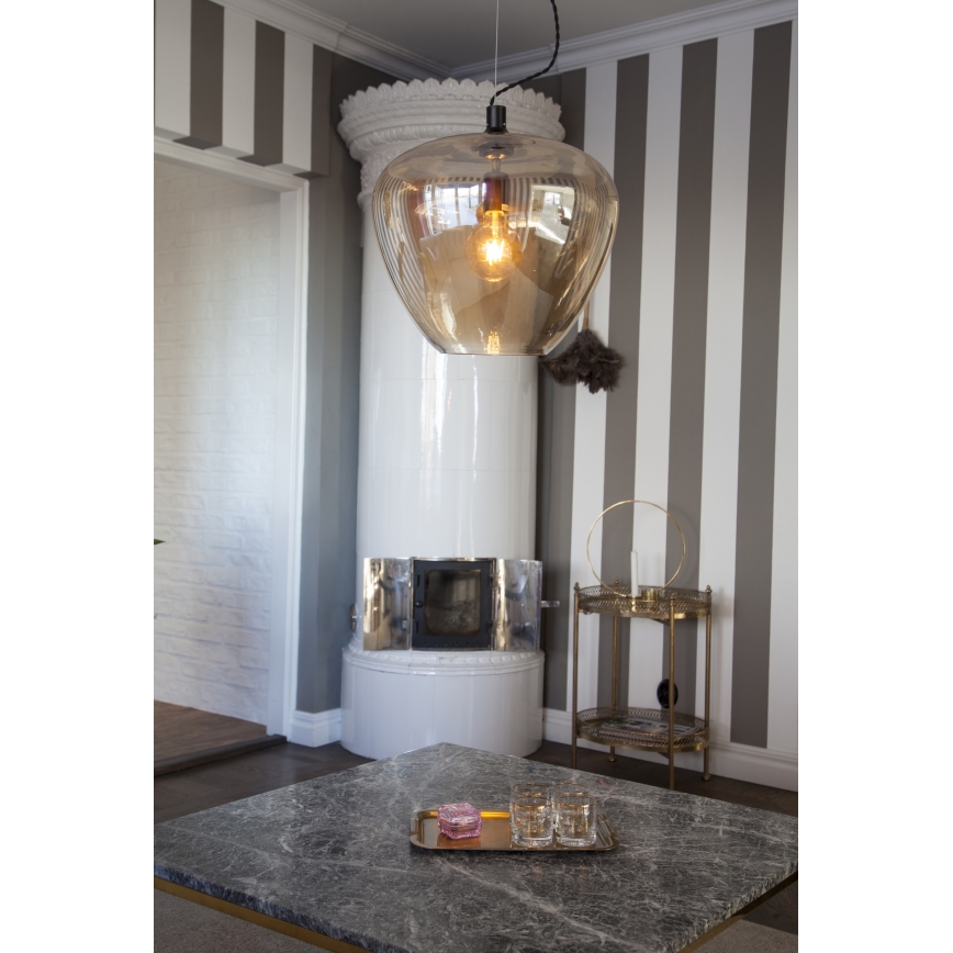 ByRydens - Lámpara colgante BELLISSIMO 1xE27/8W/230V ahumado/marrón diá. 40 cm