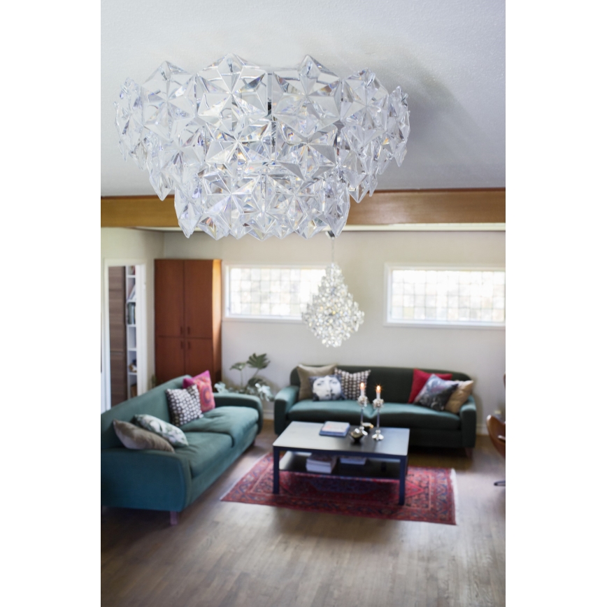 ByRydens - Plafón MONARQUE 3xE27/5W/230V transparente diá. 51 cm