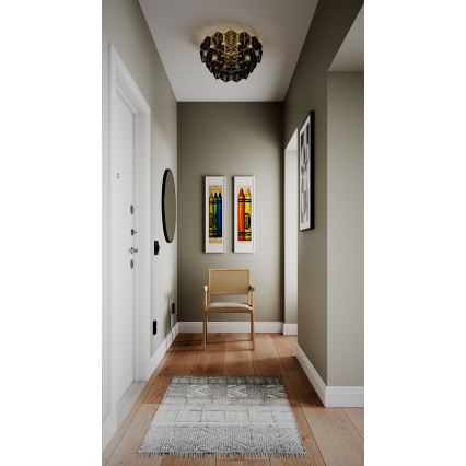 ByRydens - Plafón MONARQUE 3xE27/5W/230V negro diá. 51 cm