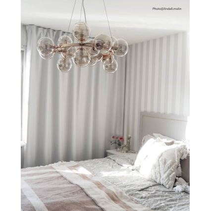 ByRydens - Lámpara colgante SPLENDOR 15xG9/5W/230V ahumado/marrón diá. 58 cm
