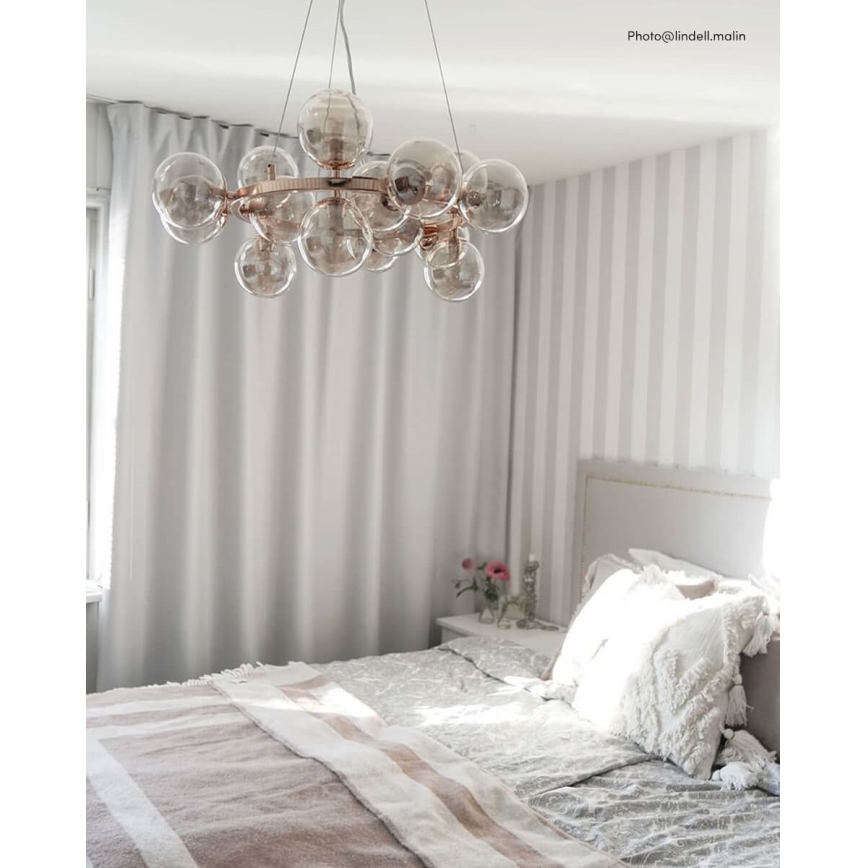 ByRydens - Lámpara colgante SPLENDOR 15xG9/5W/230V ahumado/marrón diá. 58 cm