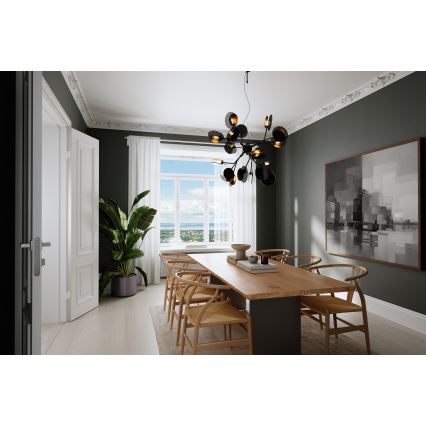 ByRydens - Lámpara colgante TURNO 18xG9/4W/230V dorado/negro diá. 80 cm