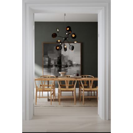 ByRydens - Lámpara colgante TURNO 18xG9/4W/230V dorado/negro diá. 80 cm