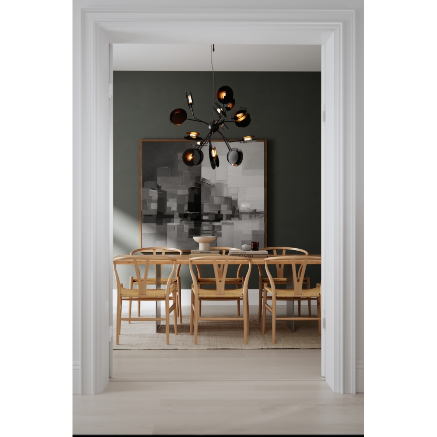 ByRydens - Lámpara colgante TURNO 18xG9/4W/230V dorado/negro diá. 80 cm