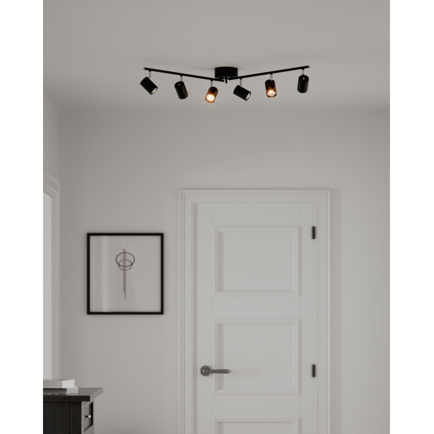 ByRydens - Foco CORRECT 6xGU10/7W/230V negro diá. 30 cm
