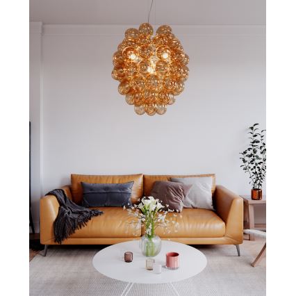 ByRydens - Lámpara colgante DELUXE 4xE14/5W/230V ahumado/marrón diá. 64 cm