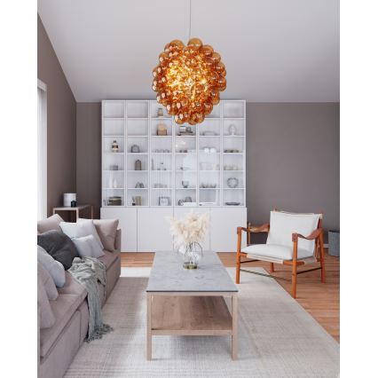 ByRydens - Lámpara colgante DELUXE 4xE14/5W/230V ahumado/marrón diá. 64 cm