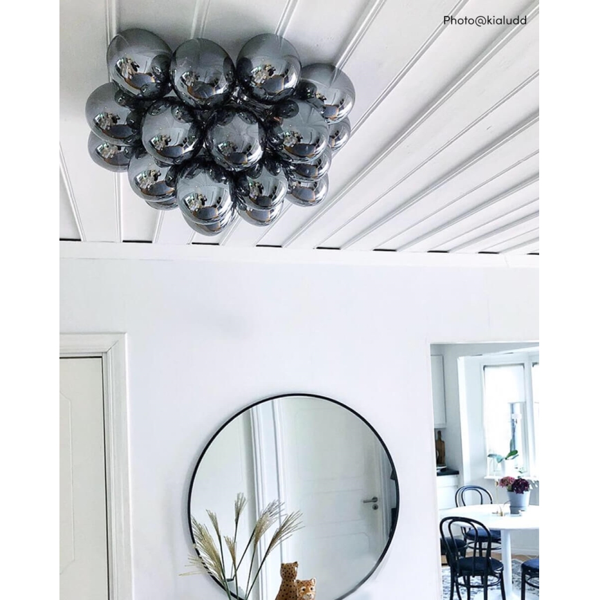 ByRydens - Plafón GROSS 6xG9/5W/230V ahumado/negro diá. 50 cm
