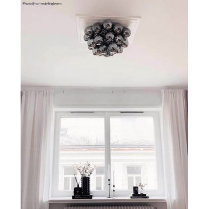ByRydens - Plafón GROSS 6xG9/5W/230V ahumado/negro diá. 50 cm