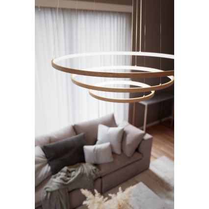 ByRydens - Lámpara LED colgante TRIONE LED/45W/230V marrón diá. 80 cm
