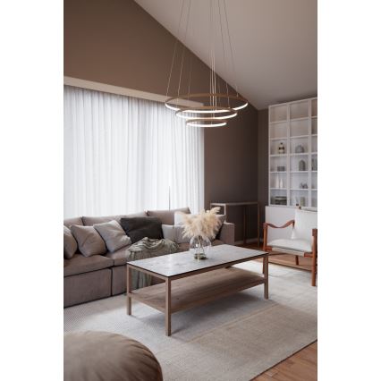 ByRydens - Lámpara LED colgante TRIONE LED/45W/230V marrón diá. 80 cm