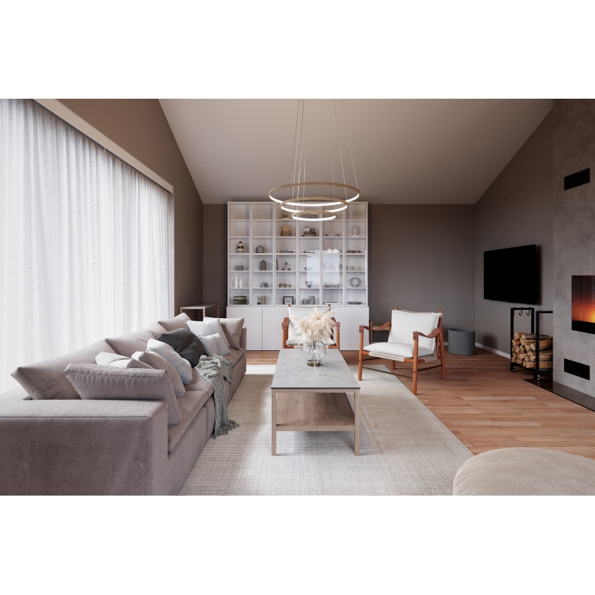 ByRydens - Lámpara LED colgante TRIONE LED/45W/230V marrón diá. 80 cm