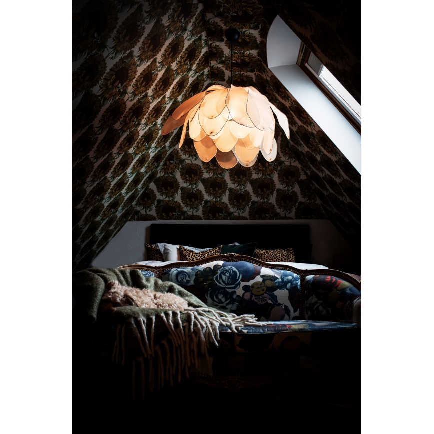 ByRydens - Lámpara colgante LOU LOU 1xE27/5W/230V beige diá. 80 cm