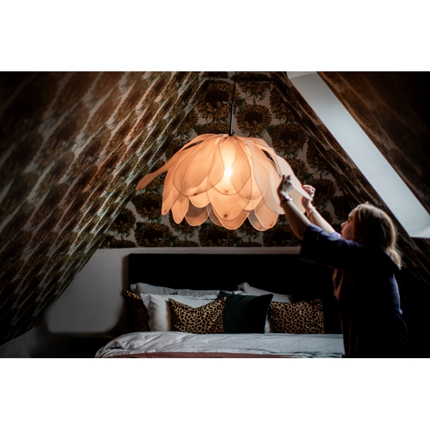 ByRydens - Lámpara colgante LOU LOU 1xE27/5W/230V beige diá. 80 cm