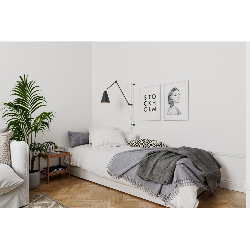 ByRydens - Aplique YUKON 1xE27/5W/230V negro