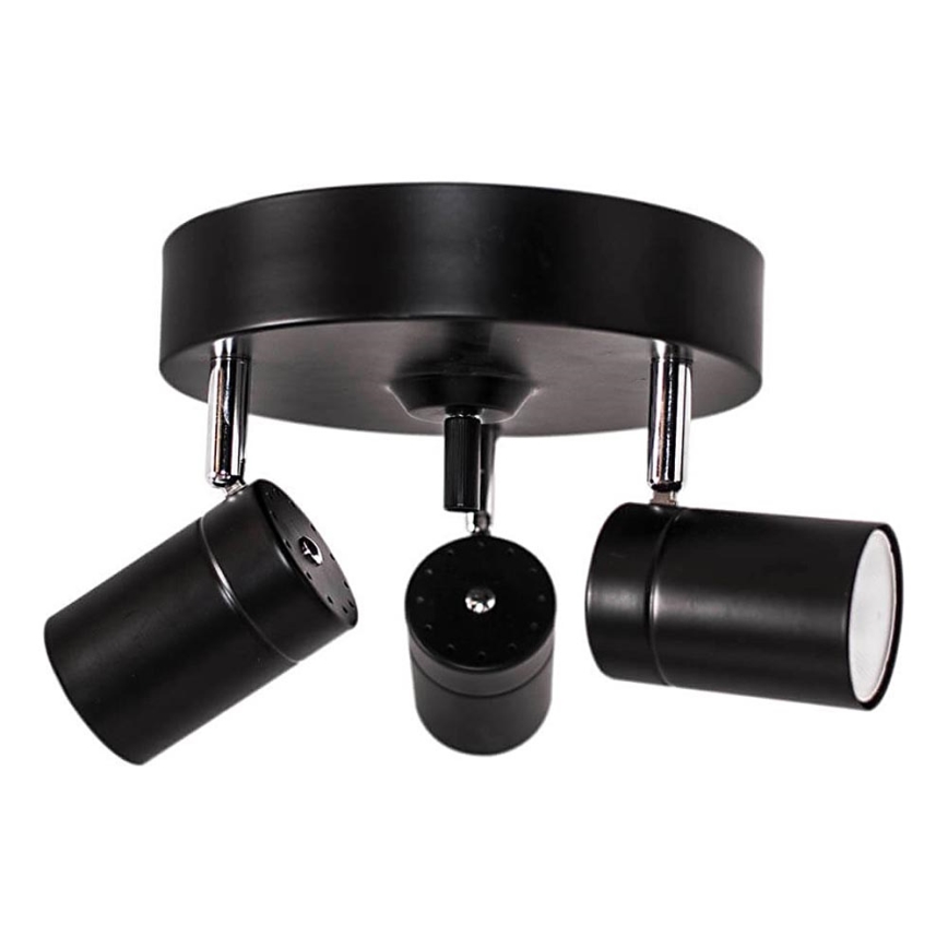 ByRydens - Foco CORRECT 3xGU10/7W/230V negro diá. 20 cm