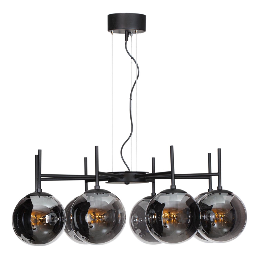 ByRydens - Lámpara colgante BOYLE 8xE27/5W/230V ahumado/negro diá. 83 cm