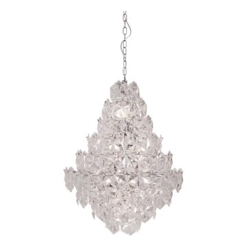 ByRydens - Lámpara colgante con cadena MONARQUE GRANDE 11xE14/5W/230V transparente diá. 58 cm