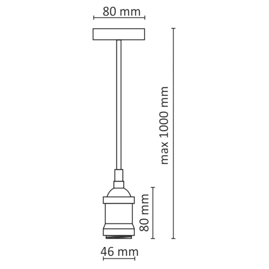 Cable de alimentación 1xE27/20W/230V cobre
