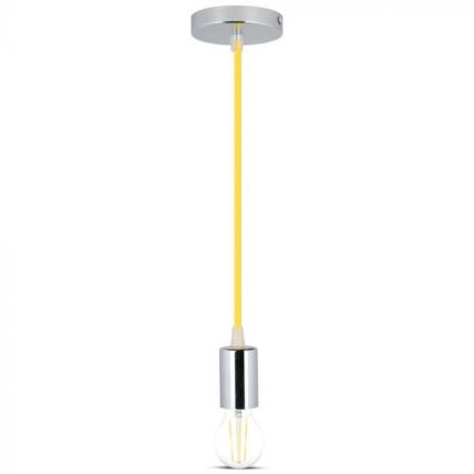 Cable de alimentación 1xE27/60W/230V amarillo/cromo brillante
