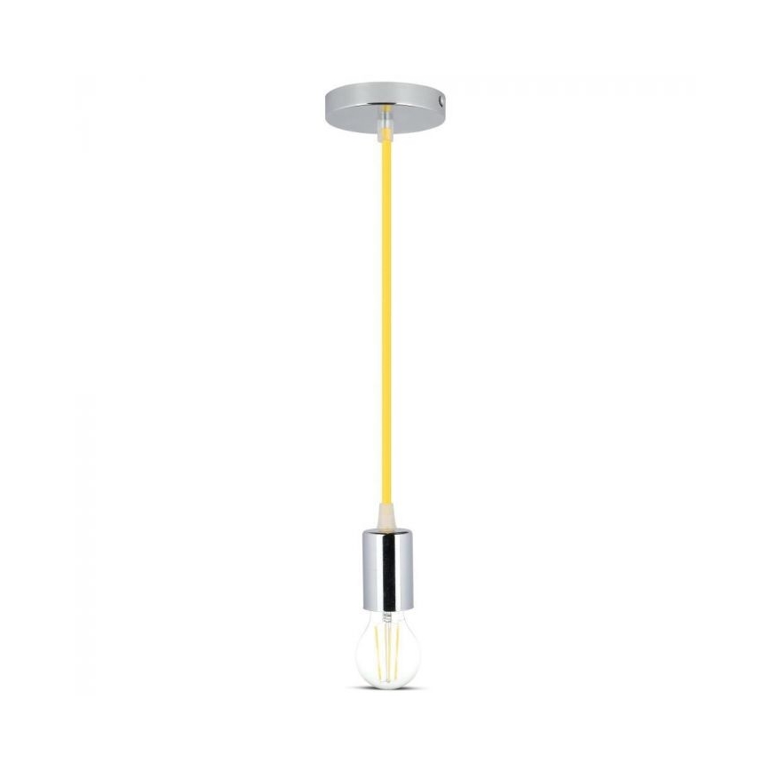 Cable de alimentación 1xE27/60W/230V amarillo/cromo brillante