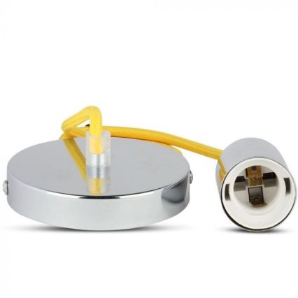 Cable de alimentación 1xE27/60W/230V amarillo/cromo brillante