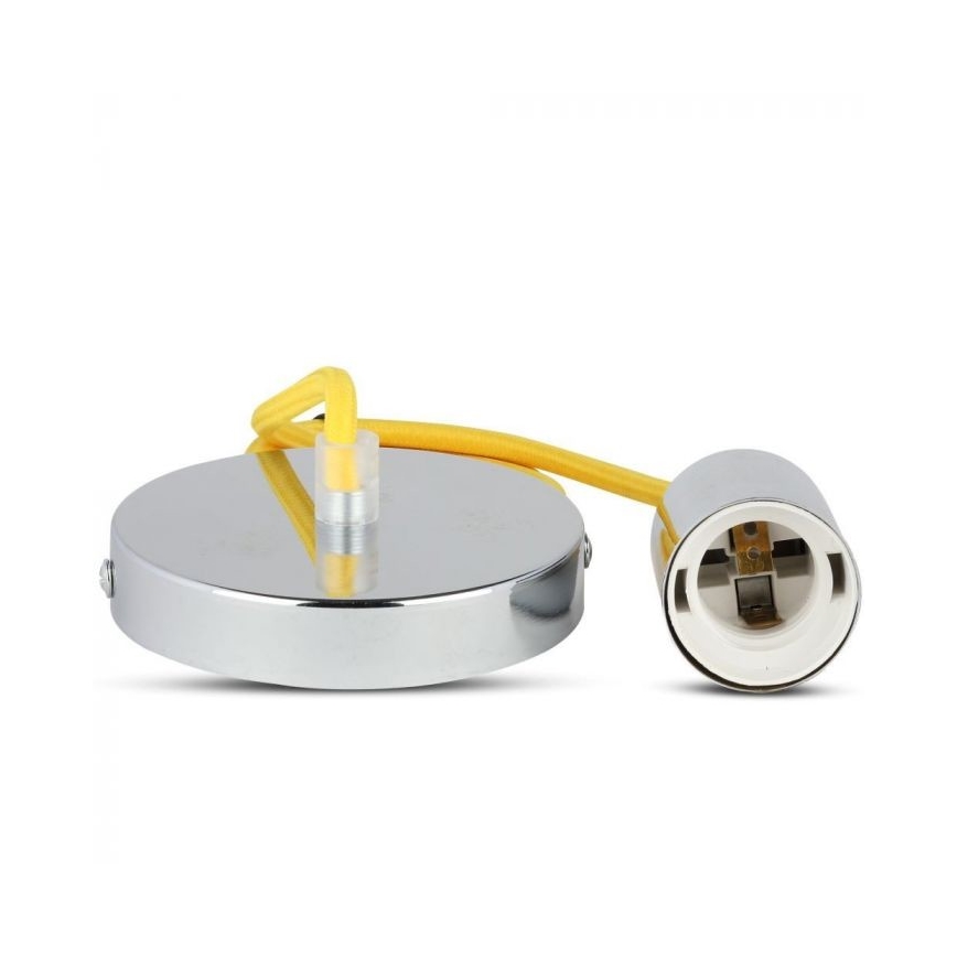 Cable de alimentación 1xE27/60W/230V amarillo/cromo brillante