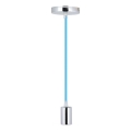 Cable de alimentación 1xE27/60W/230V azul/cromo brillante