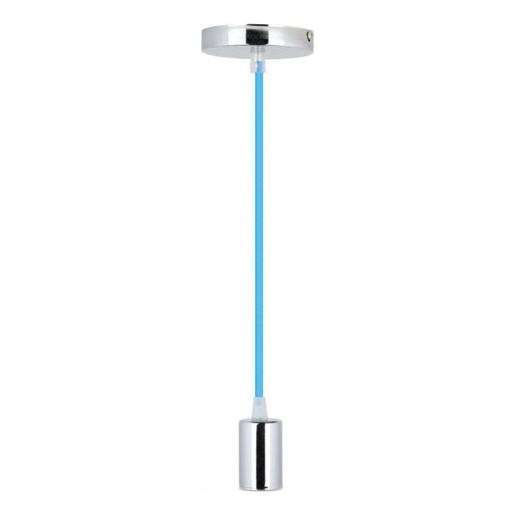 Cable de alimentación 1xE27/60W/230V azul/cromo brillante