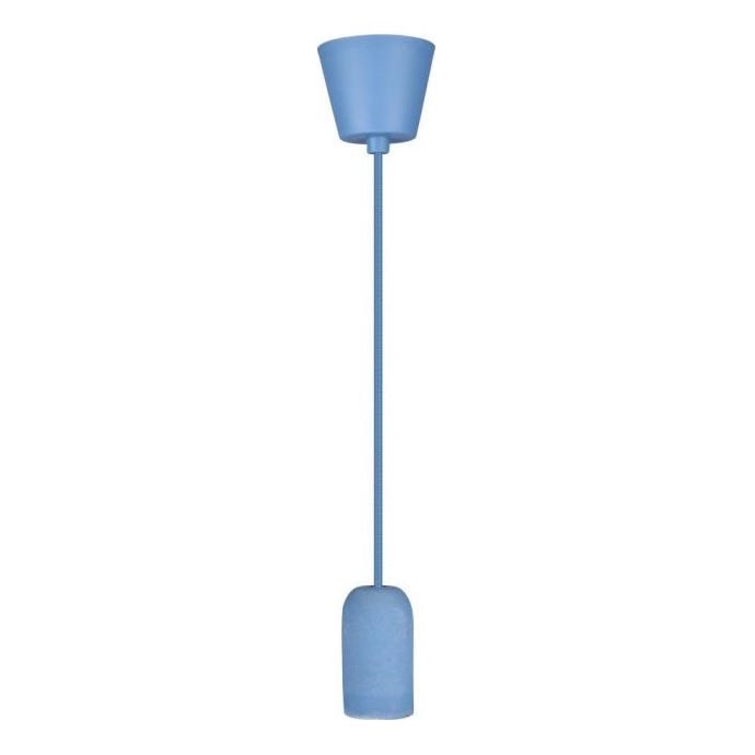 Cable de alimentación 1xE27/60W/230V concreto/azul