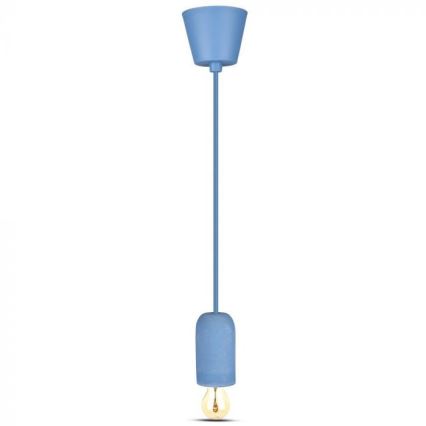Cable de alimentación 1xE27/60W/230V concreto/azul