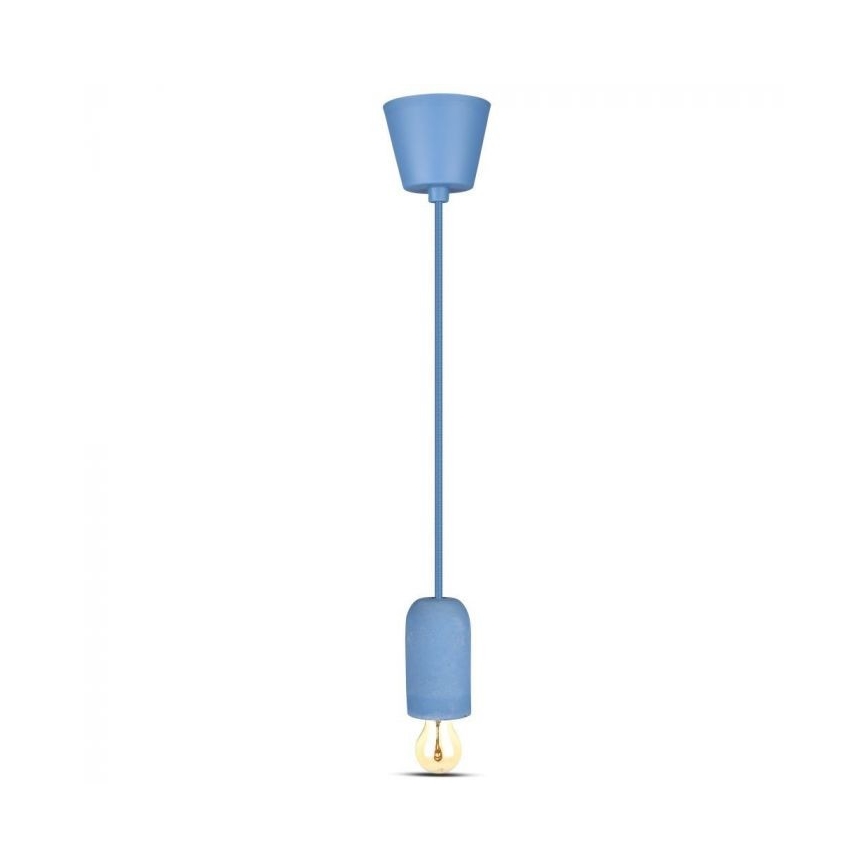 Cable de alimentación 1xE27/60W/230V concreto/azul