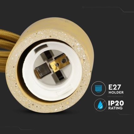 Cable de alimentación 1xE27/60W/230V concreto/beige