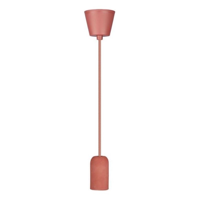 Cable de alimentación 1xE27/60W/230V concreto/rojo