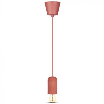 Cable de alimentación 1xE27/60W/230V concreto/rojo