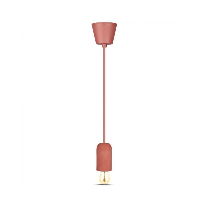 Cable de alimentación 1xE27/60W/230V concreto/rojo