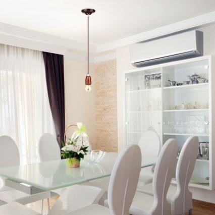 Cable de alimentación 1xE27/60W/230V marrón/porcelana