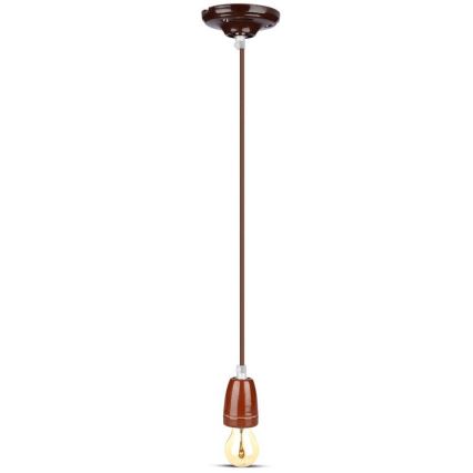 Cable de alimentación 1xE27/60W/230V marrón/porcelana
