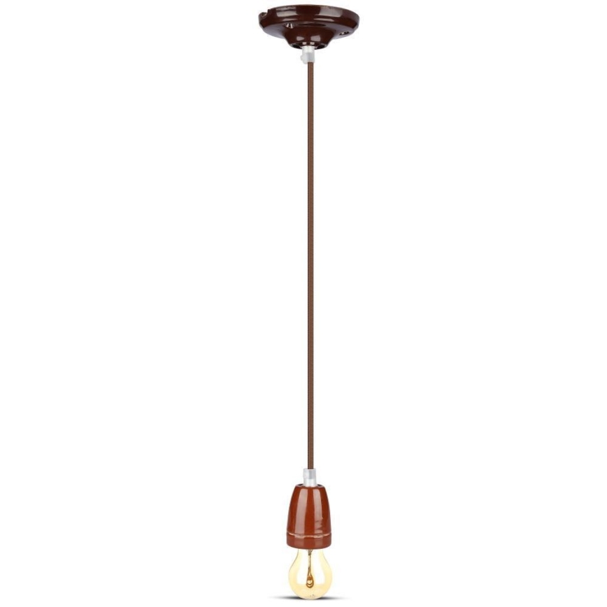 Cable de alimentación 1xE27/60W/230V marrón/porcelana