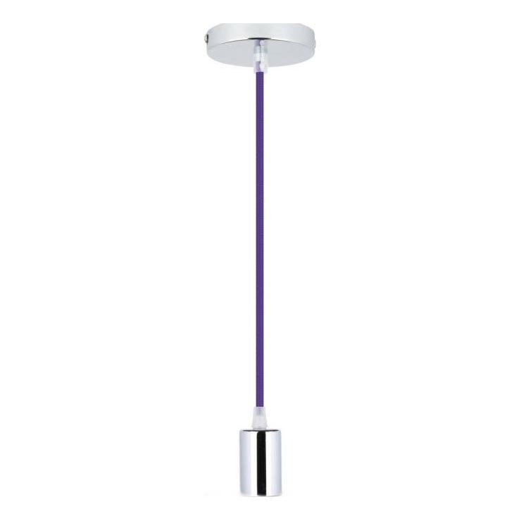 Cable de alimentación 1xE27/60W/230V morada/cromo brillante