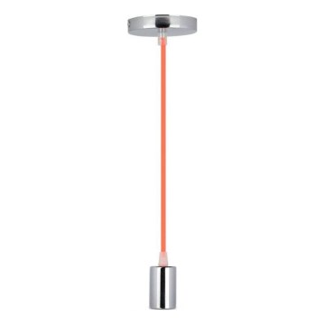 Cable de alimentación 1xE27/60W/230V naranja/cromo brillante