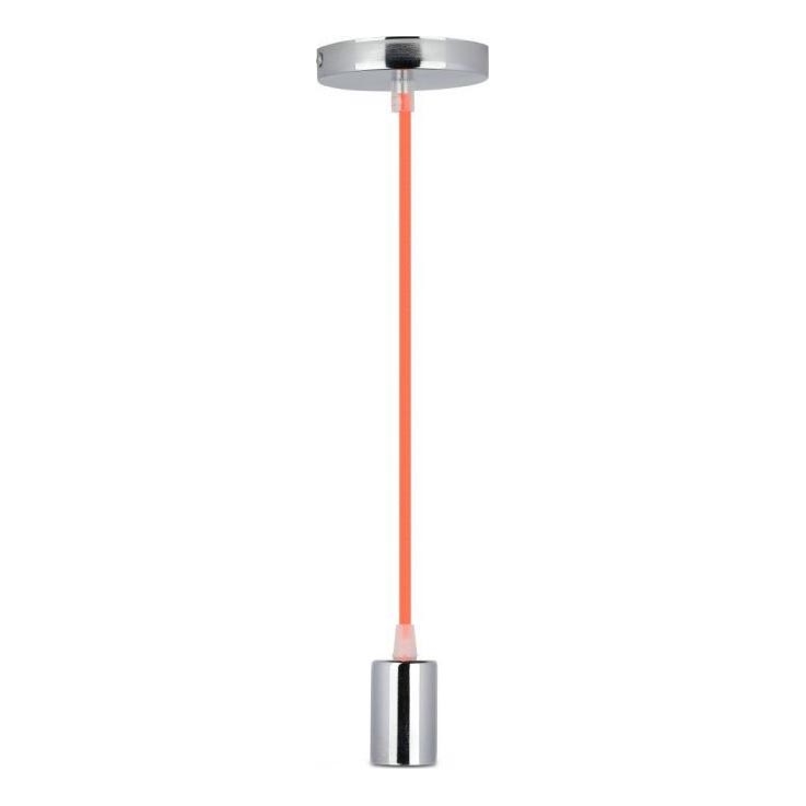 Cable de alimentación 1xE27/60W/230V naranja/cromo brillante