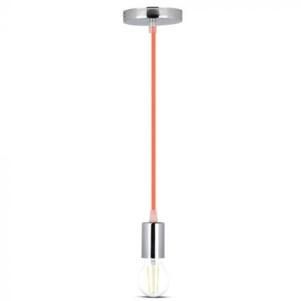 Cable de alimentación 1xE27/60W/230V naranja/cromo brillante