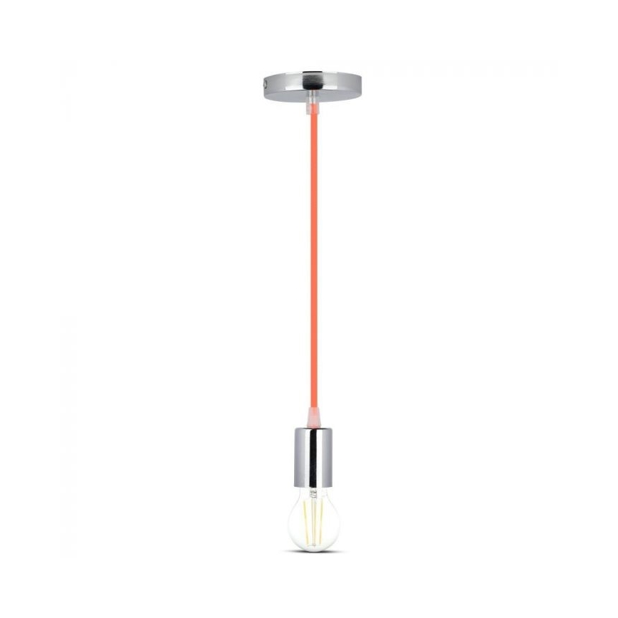 Cable de alimentación 1xE27/60W/230V naranja/cromo brillante